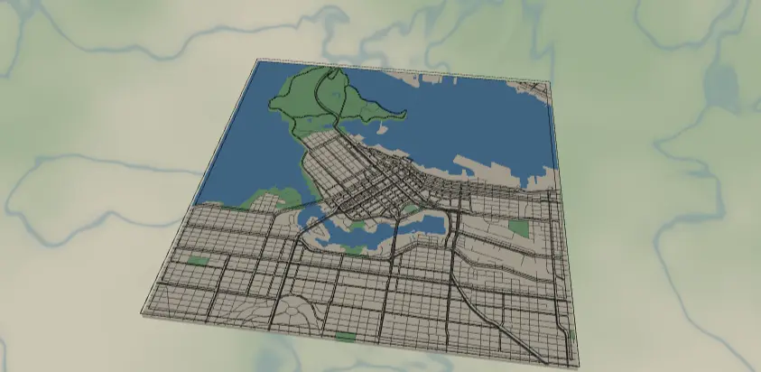 UV Printed Layered Map Generator example
